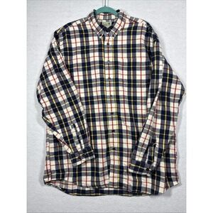 LL Bean Plaid Flannel Shirt 100% Cotton Outdoors Long Sleeve Size XL Tall Men's